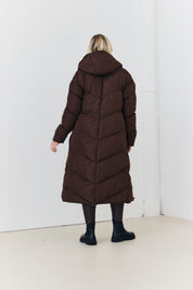 Reversible Hooded Longline Puffer Coat