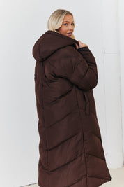 Reversible Hooded Longline Puffer Coat