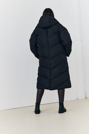 Reversible Hooded Longline Puffer Coat