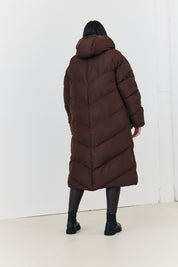 Reversible Hooded Longline Puffer Coat