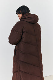 Reversible Hooded Longline Puffer Coat