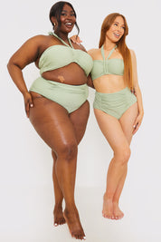 Control Ruched Side High Waisted Bikini Bottom