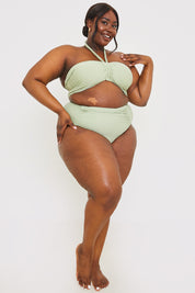 Control Ruched Side High Waisted Bikini Bottom