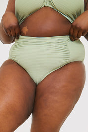 Control Ruched Side High Waisted Bikini Bottom