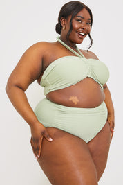 Twist Front Detail Halteneck Bikini Top