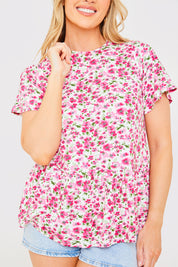 Sustainable Floral Peplum Top