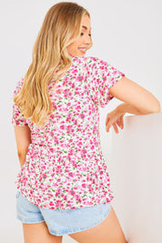 Sustainable Floral Peplum Top