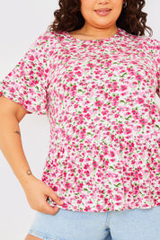 Sustainable Floral Peplum Top