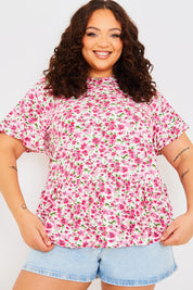 Sustainable Floral Peplum Top