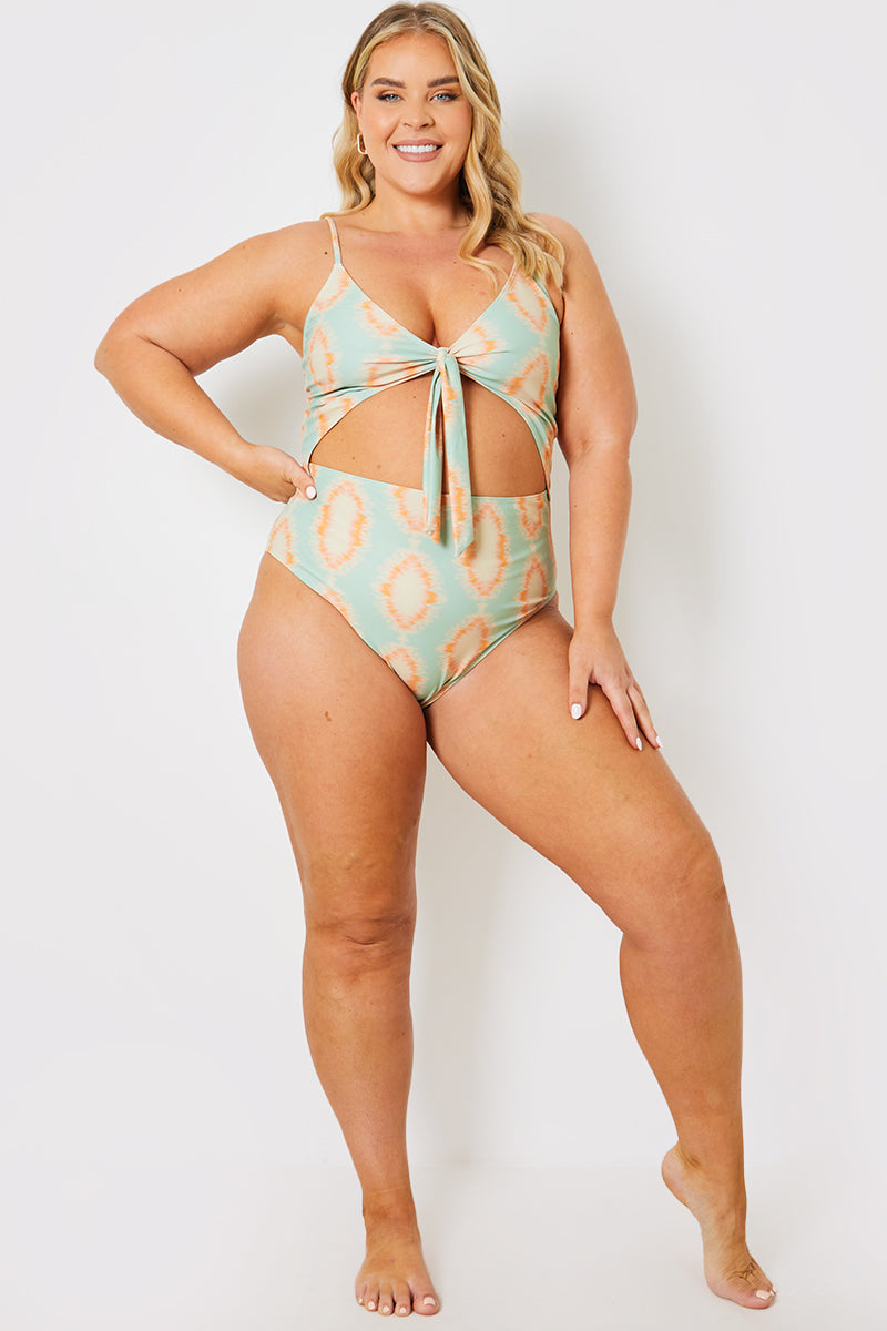Tie Front Cut Out Swimsuit