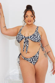 Sculpt and Control Abstract Print Tie Side Bikini Bottoms