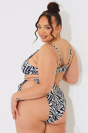 Sculpt and Control Abstract Print Tie Side Bikini Bottoms
