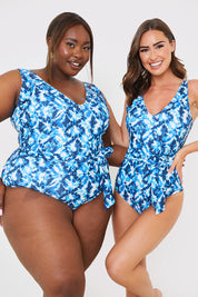 Plunge Belted Swimsuit