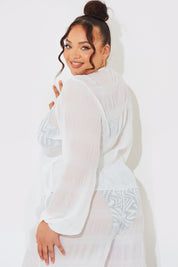 Crinkle Tie Front Blouse