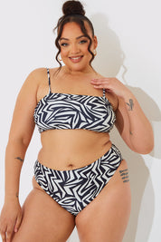 Sculpt and Control Abstract Print Bandeau Bikini Top