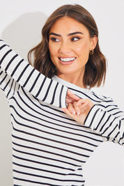 Stripe Cotton Long Sleeve T-Shirt