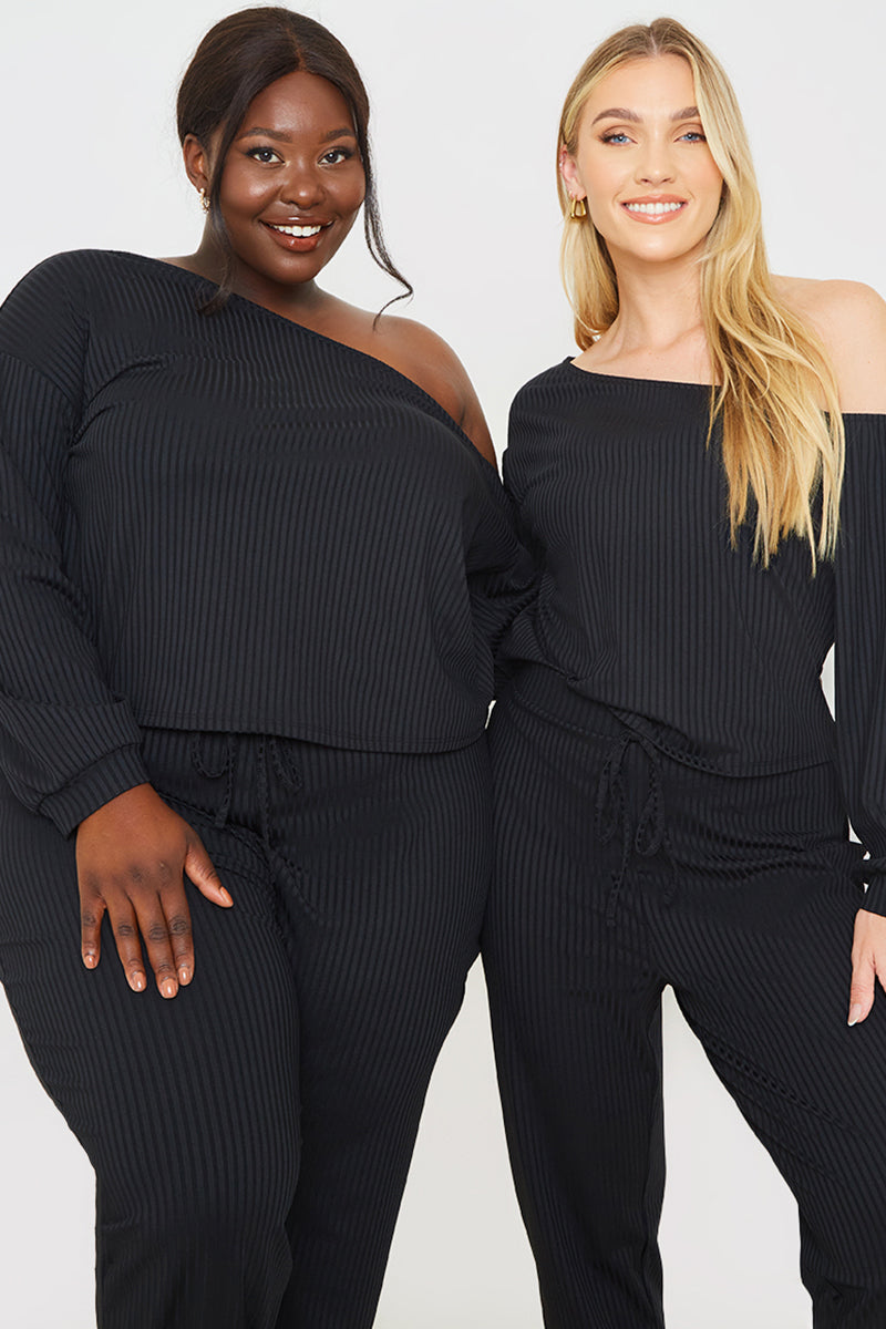 Rib Lounge Off Shoulder Co-Ord Top