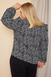 Printed Ruffle Blouse