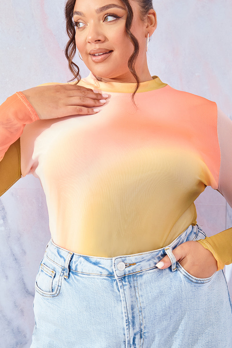 Ombre Long Sleeve Bodysuit