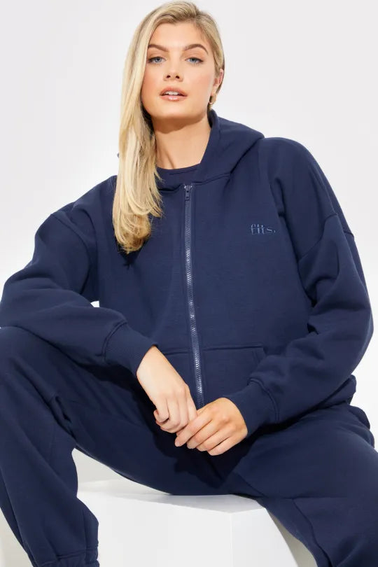 Embroidered Zip Up Jersey Jacket