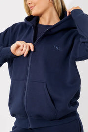 Embroidered Zip Up Jersey Jacket