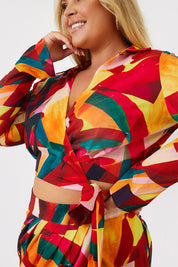 Tie Front Cropped Shirt