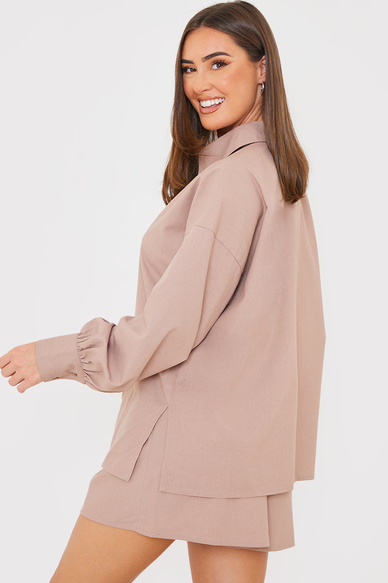 Linen Look Long Sleeve Shirt