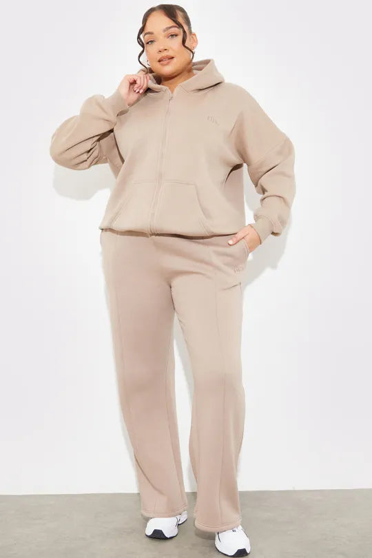 Embroidered Zip Up Jersey Jacket