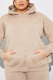 Embroidered Zip Up Jersey Jacket