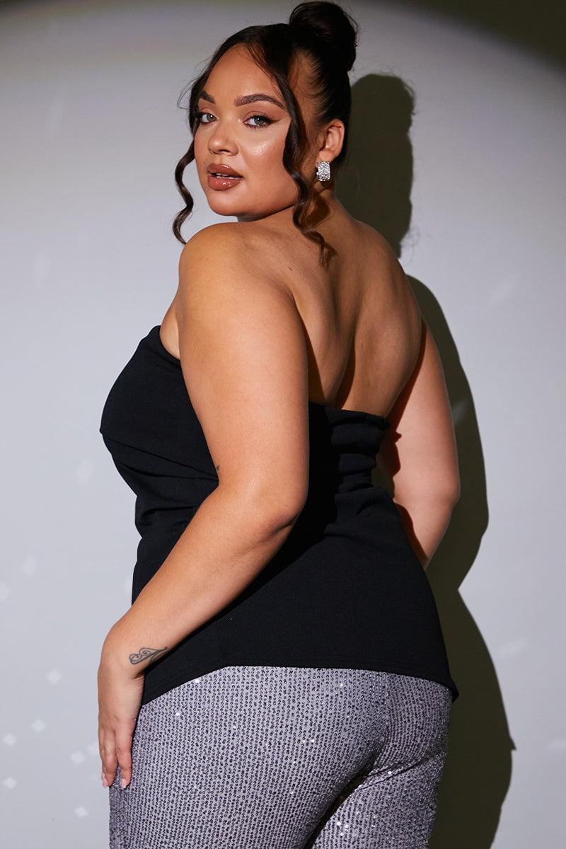 Ruched Fold Over Bandeau Top