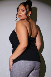 Ruched Fold Over Bandeau Top