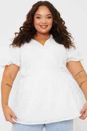 Wrap Front Broderie Top