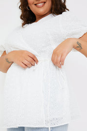 Wrap Front Broderie Top