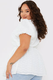 Wrap Front Broderie Top