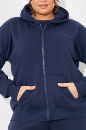 Embroidered Zip Up Jersey Jacket