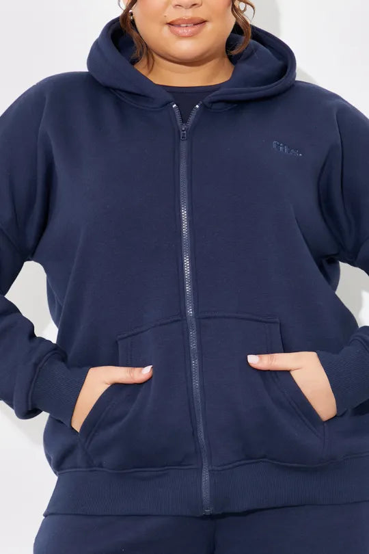 Embroidered Zip Up Jersey Jacket