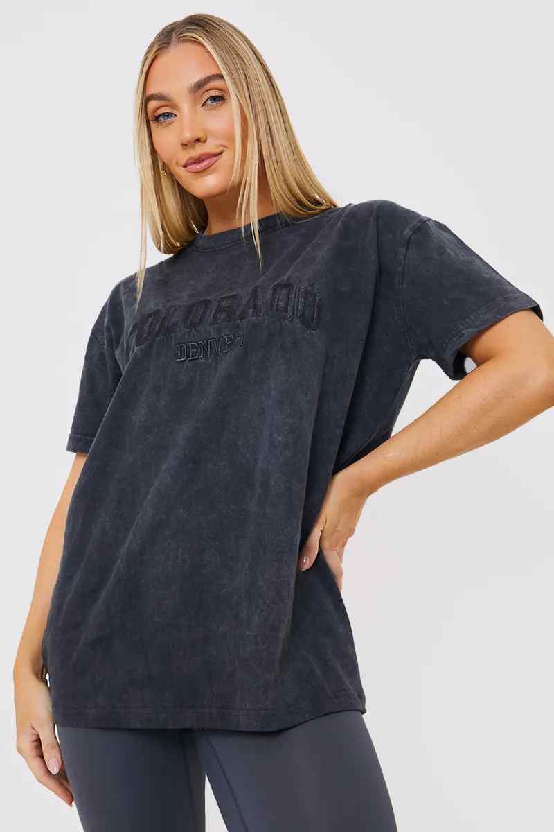 'Colorado' Acid Wash Slogan T-Shirt
