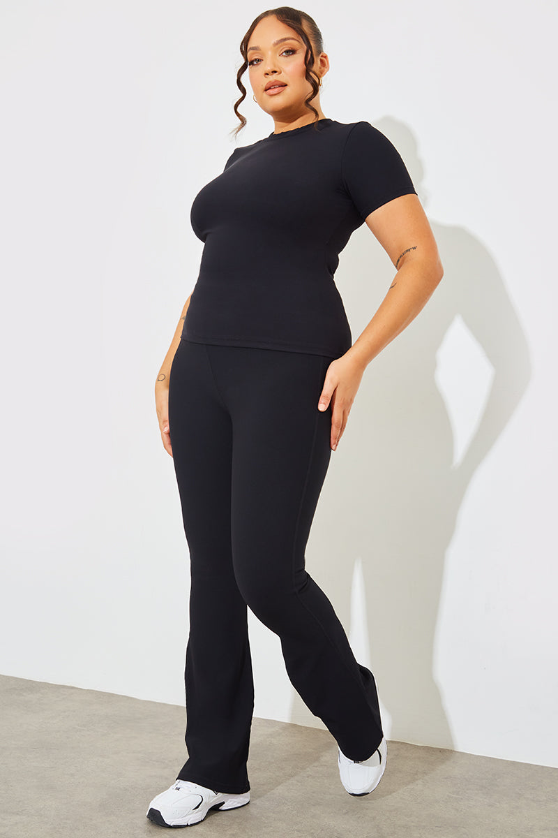 Crew Neck Short Sleeve Rib Top