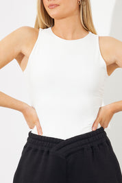 Racer Neck Double Layer Slinky Bodysuit