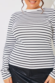 Stripe Cotton Long Sleeve T-Shirt