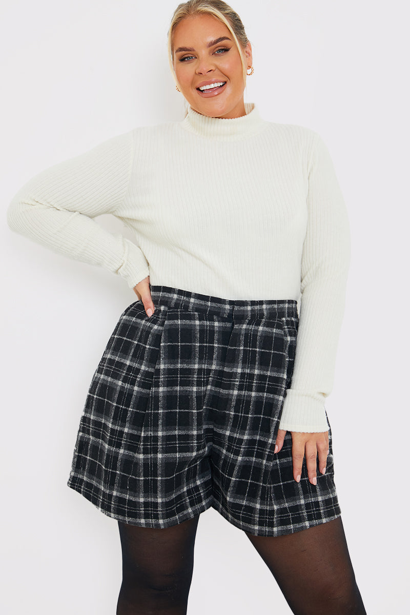Brushed Rib High Neck Long Sleeve Top