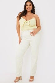 Textured Knot Detail Strappy Bodysuit