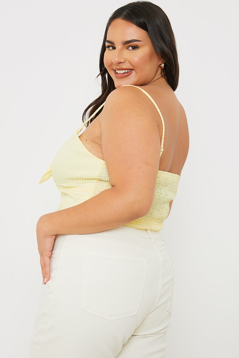 Textured Knot Detail Strappy Bodysuit