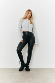 Perfect Sculpting High Waisted Leather Look Leggings