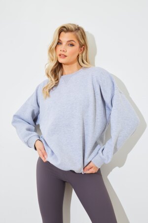 Marl Crew Neck Fleeceback Sweater