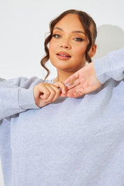 Marl Crew Neck Fleeceback Sweater