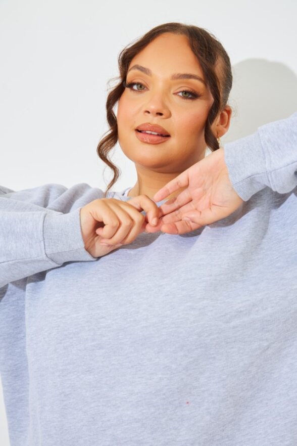 Marl Crew Neck Fleeceback Sweater