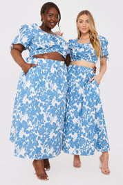 Floral Print Midi Skirt