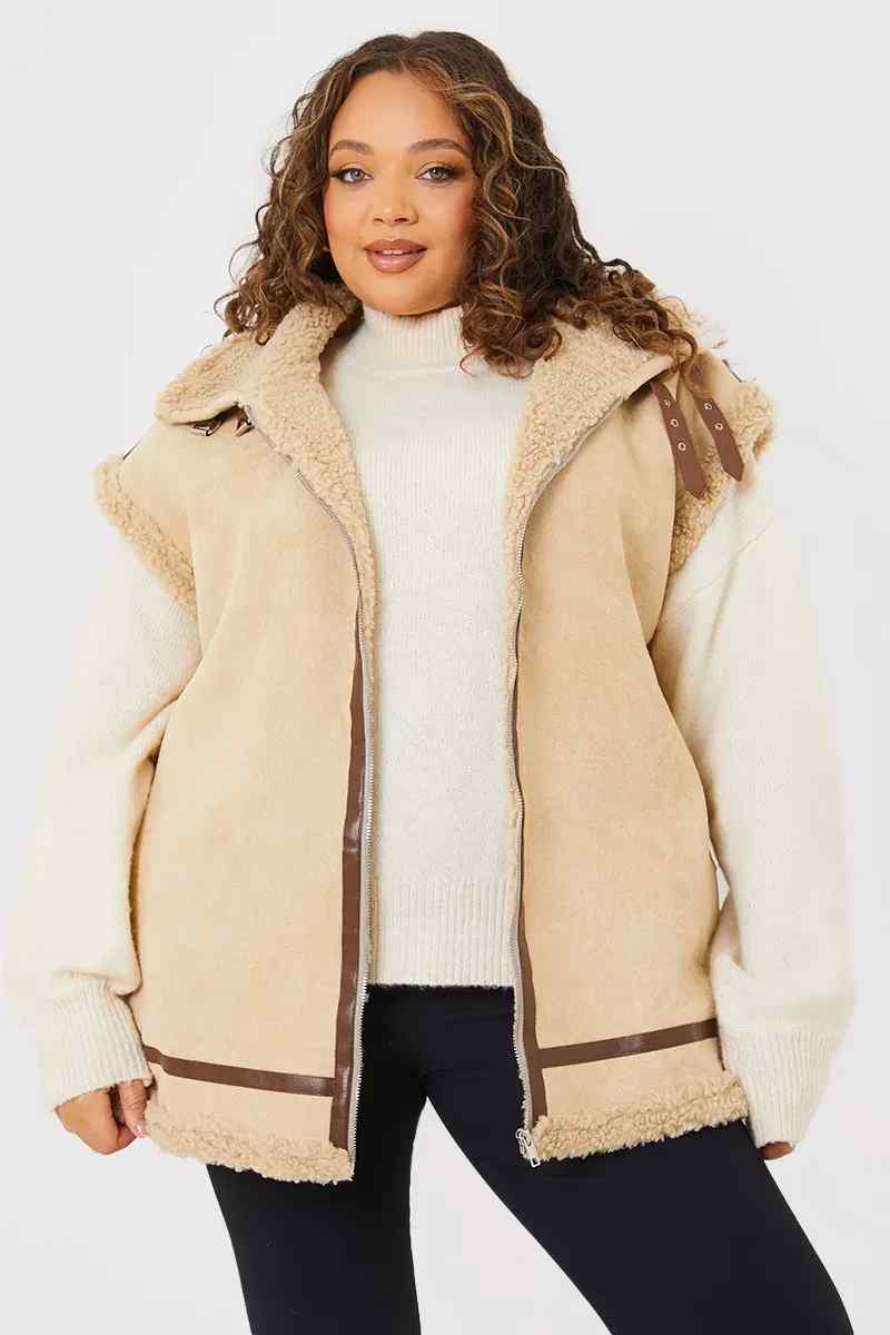 Shearling Sleeveless Aviator Gilet