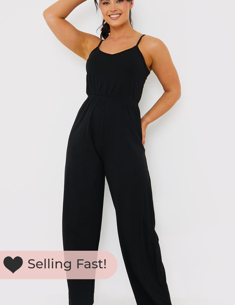 Strappy Wrap Wide Leg Jumpsuit